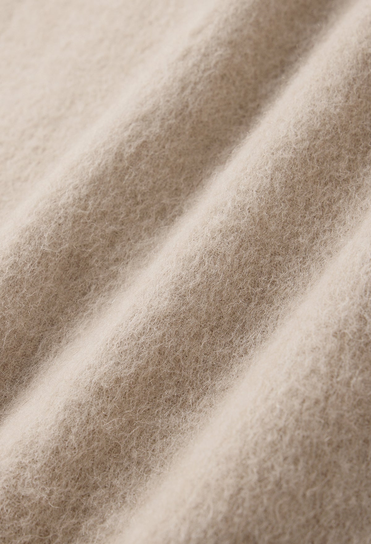 Lambswool Fringe Muffler Beige