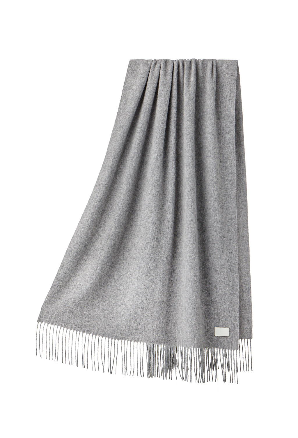 Lambswool Fringe Muffler Gray