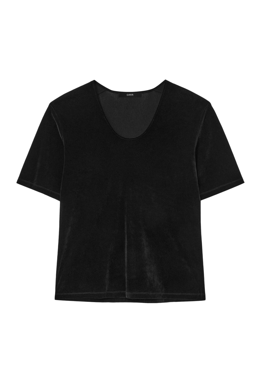 Velour U-neck T-shirt Black