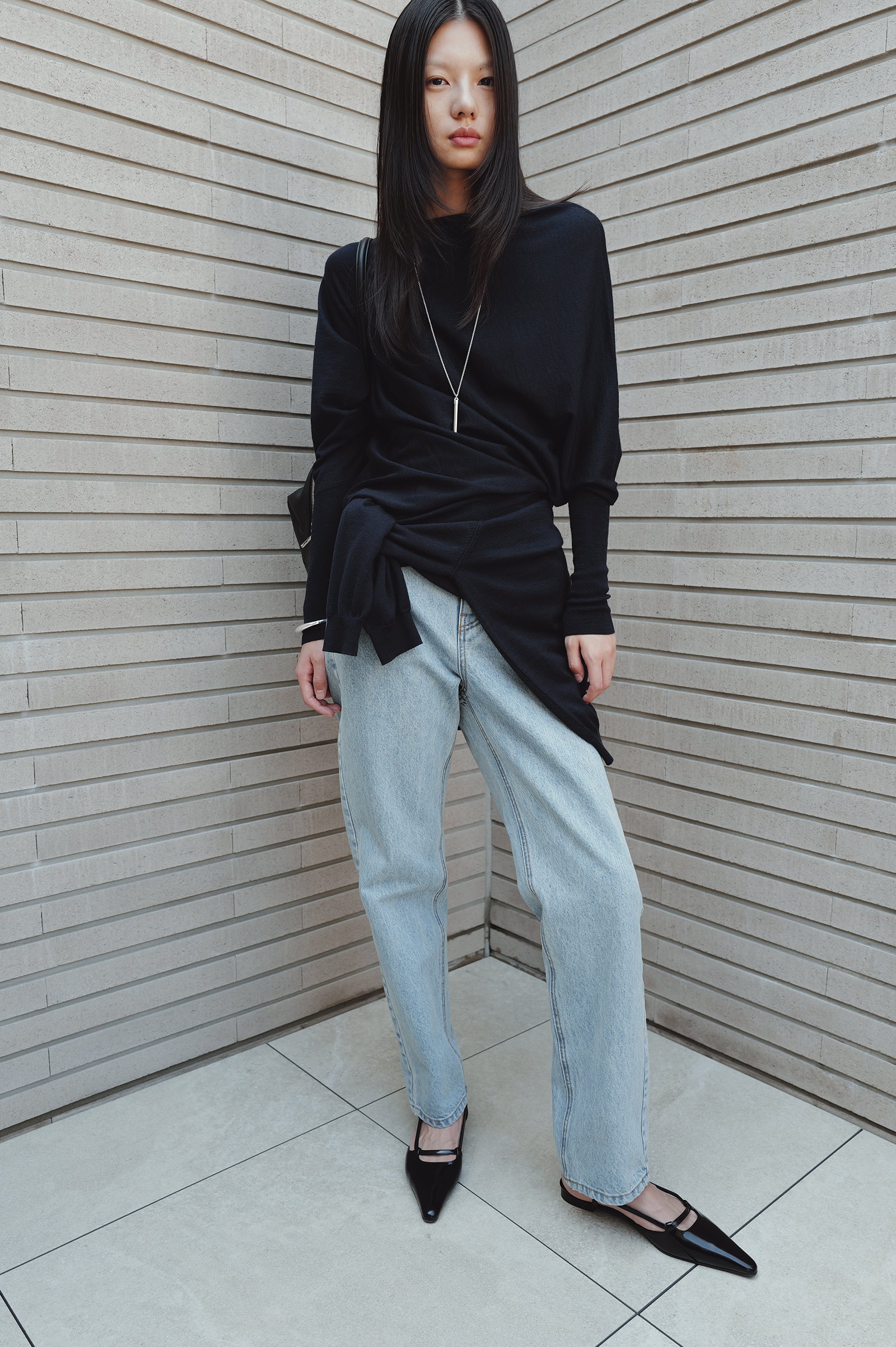 Washable 100% Wool Pullover Navy