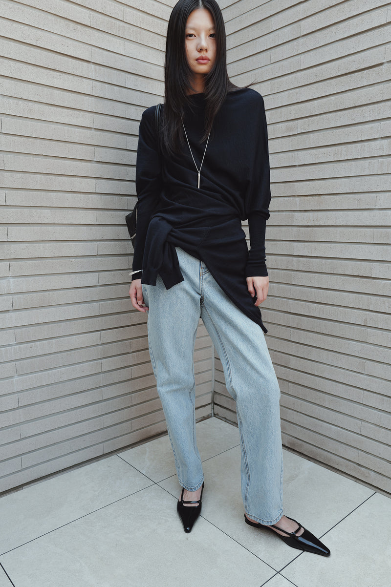 Washable 100% Wool Pullover Navy