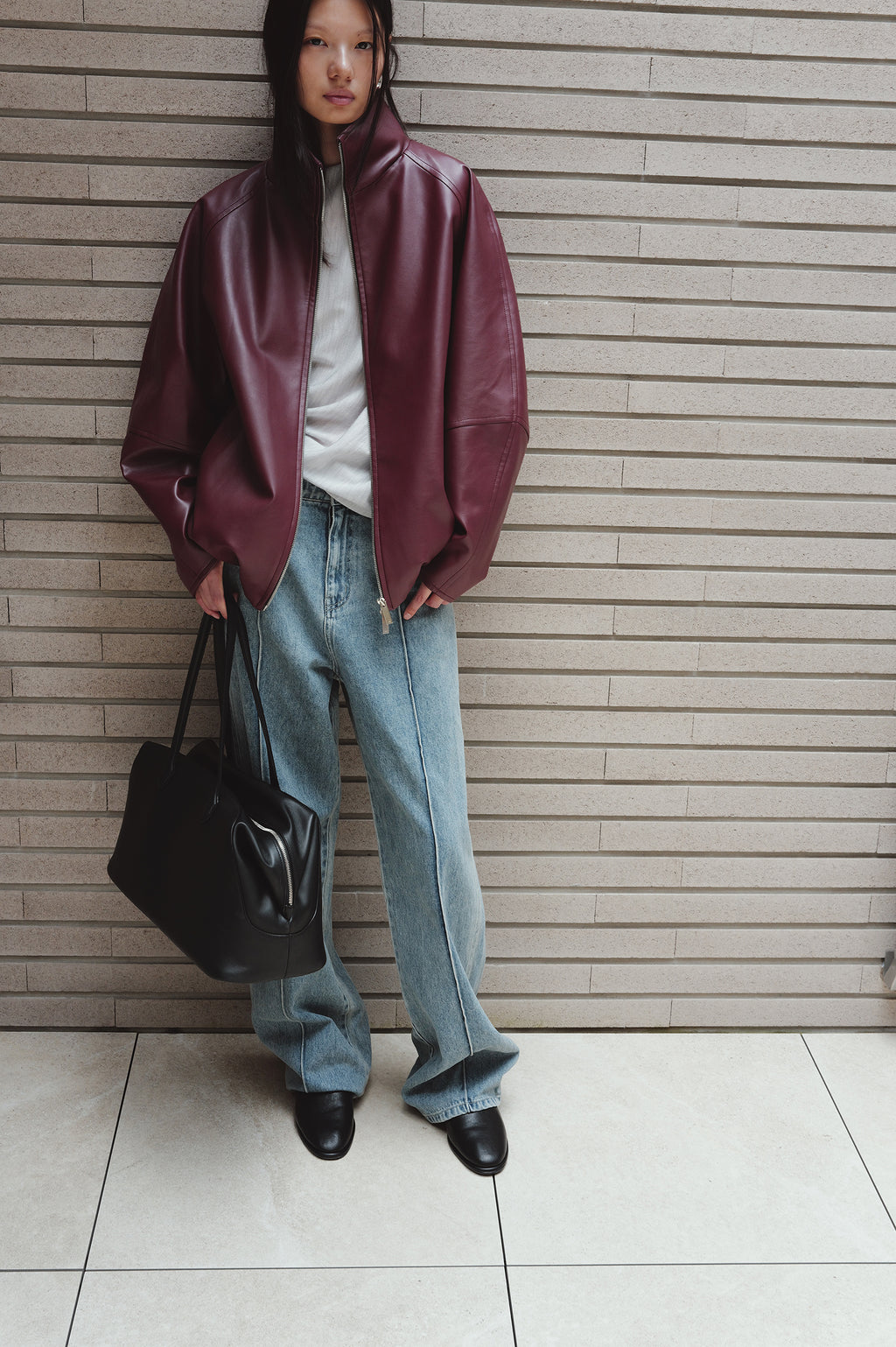Real Lamb Minimal Jumper Burgundy