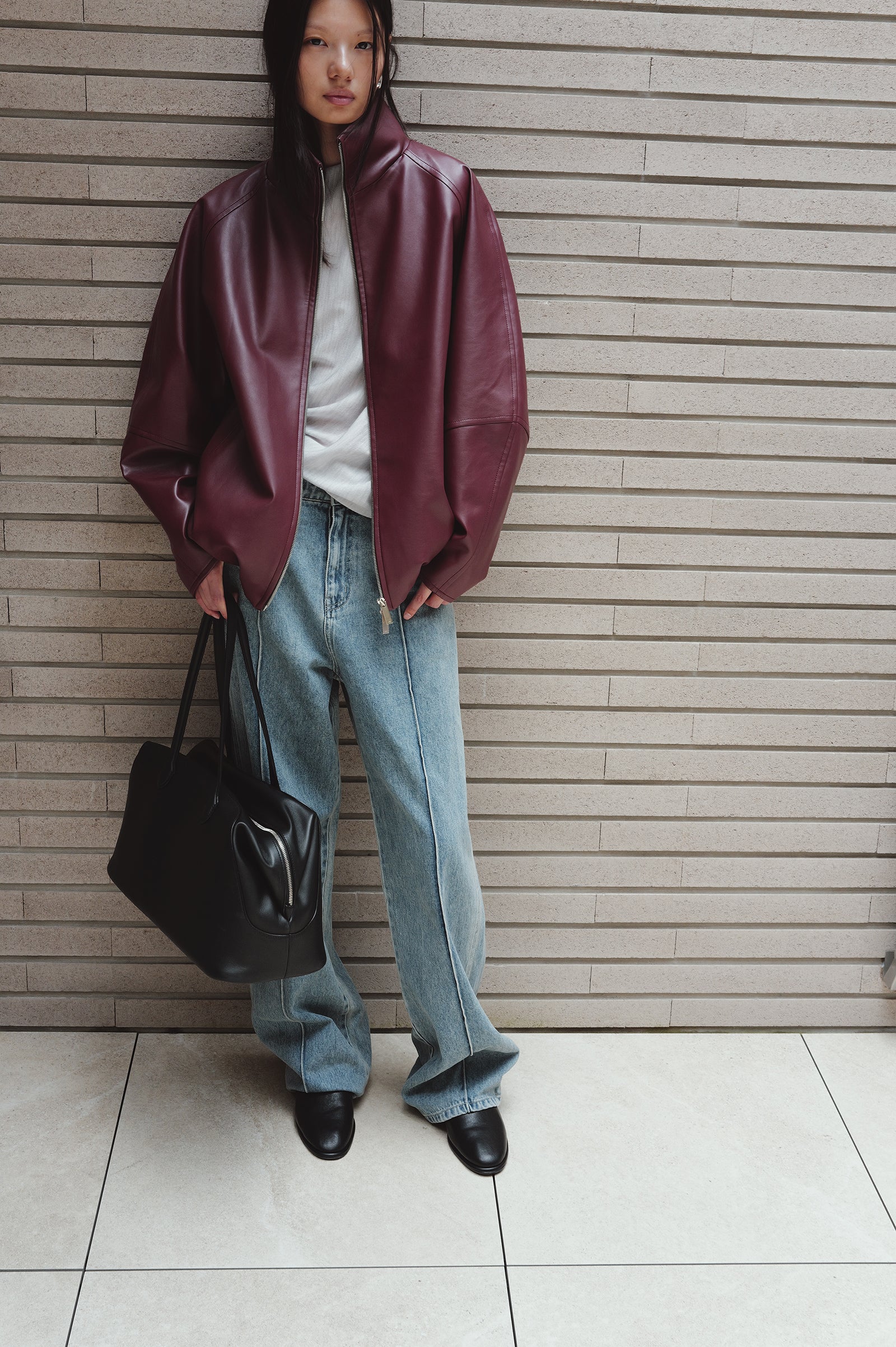 Real Lamb Minimal Jumper Burgundy