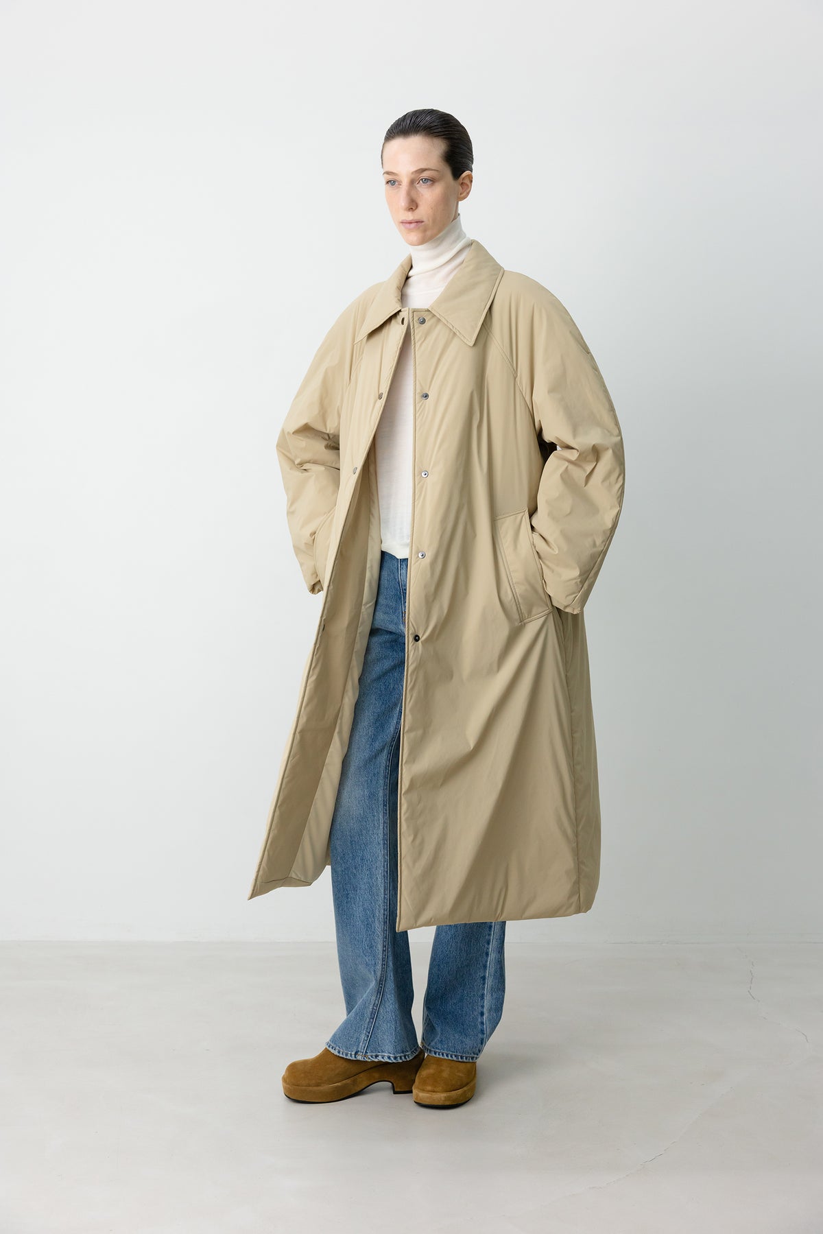 Padded Mac Coat Beige