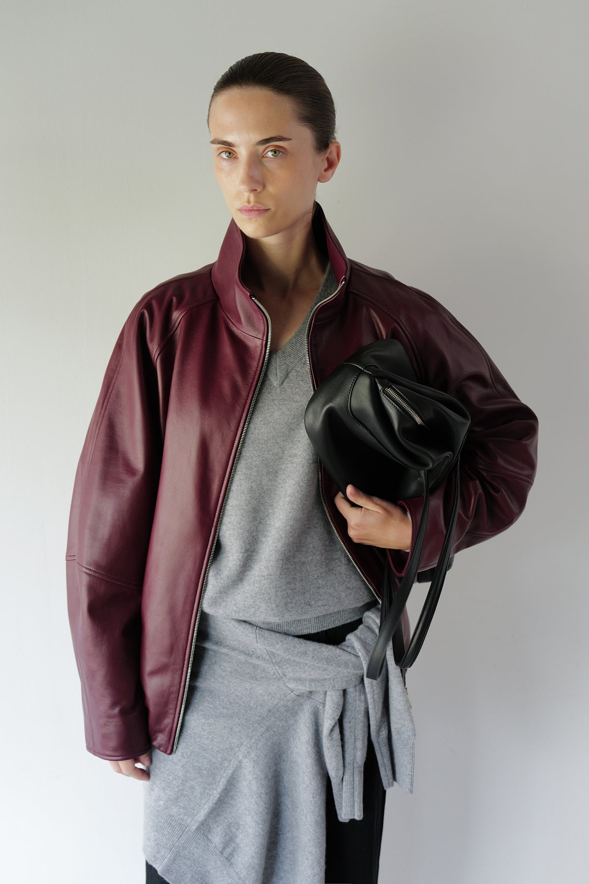 Cashmere 100 Padded Cardigan Grey