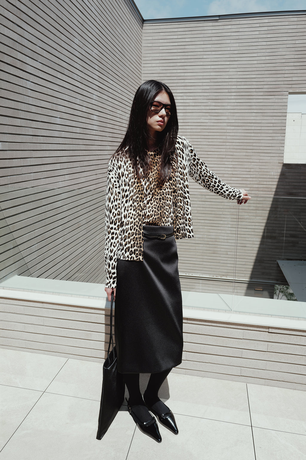 Leopard knit pullover