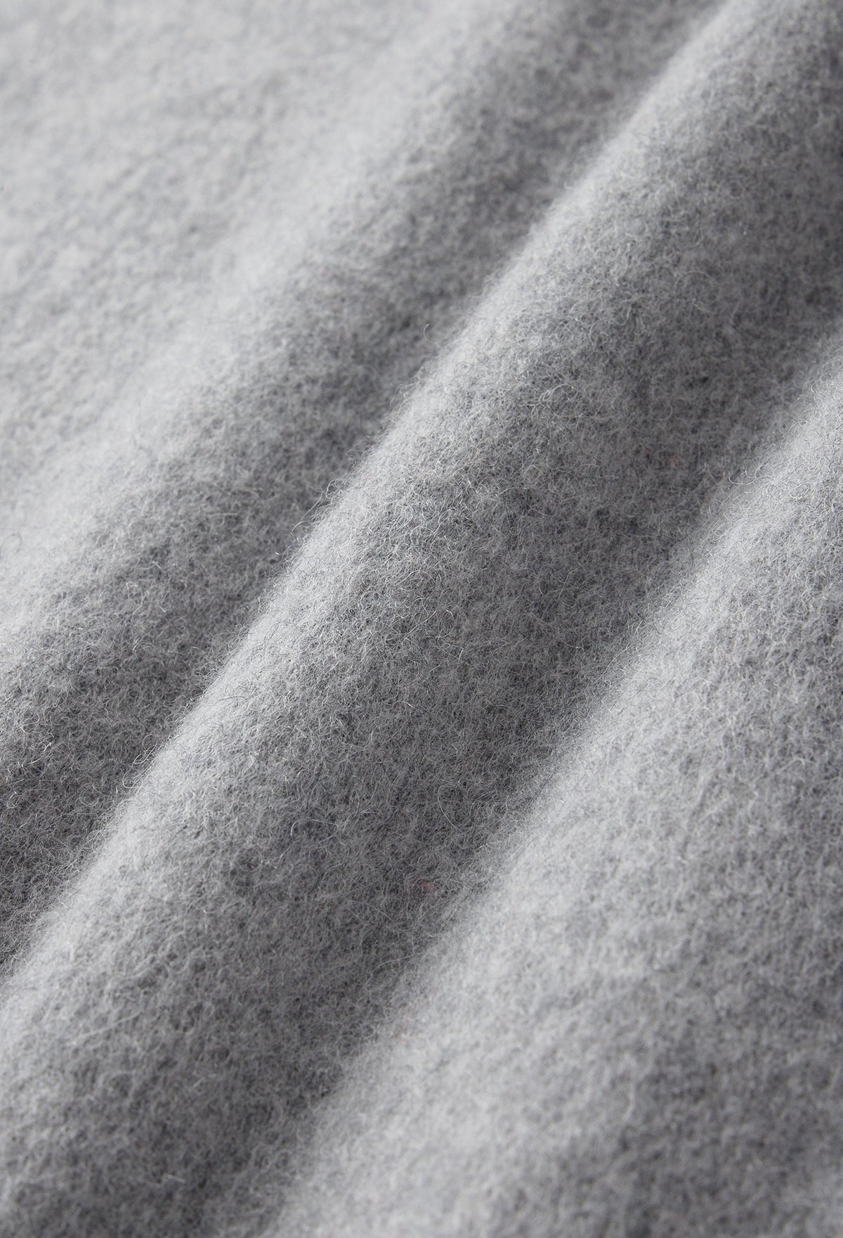 Lambswool Fringe Muffler Gray