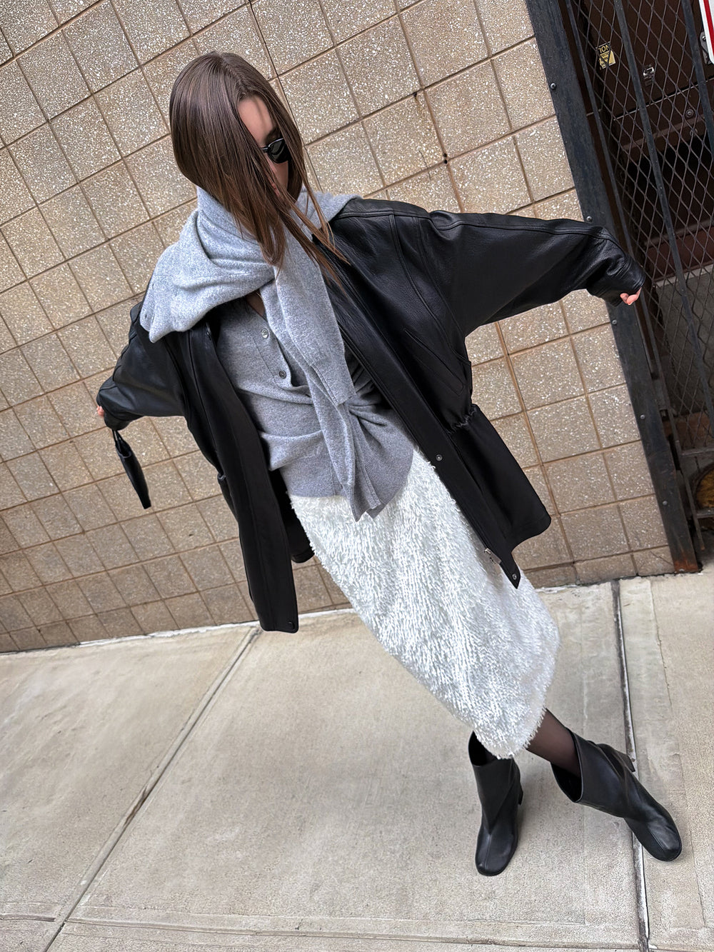 Cashmere 100 Padded Cardigan Grey