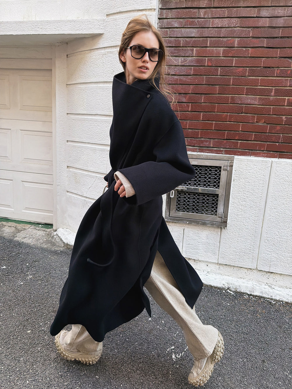 Superior Cashmere Coat Dark Navy