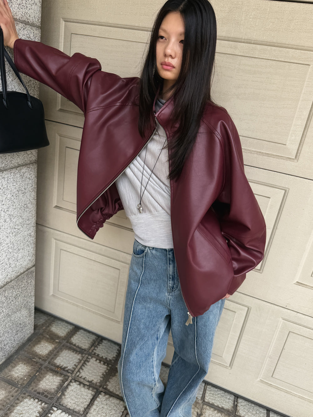 Real Lamb Minimal Jumper Burgundy