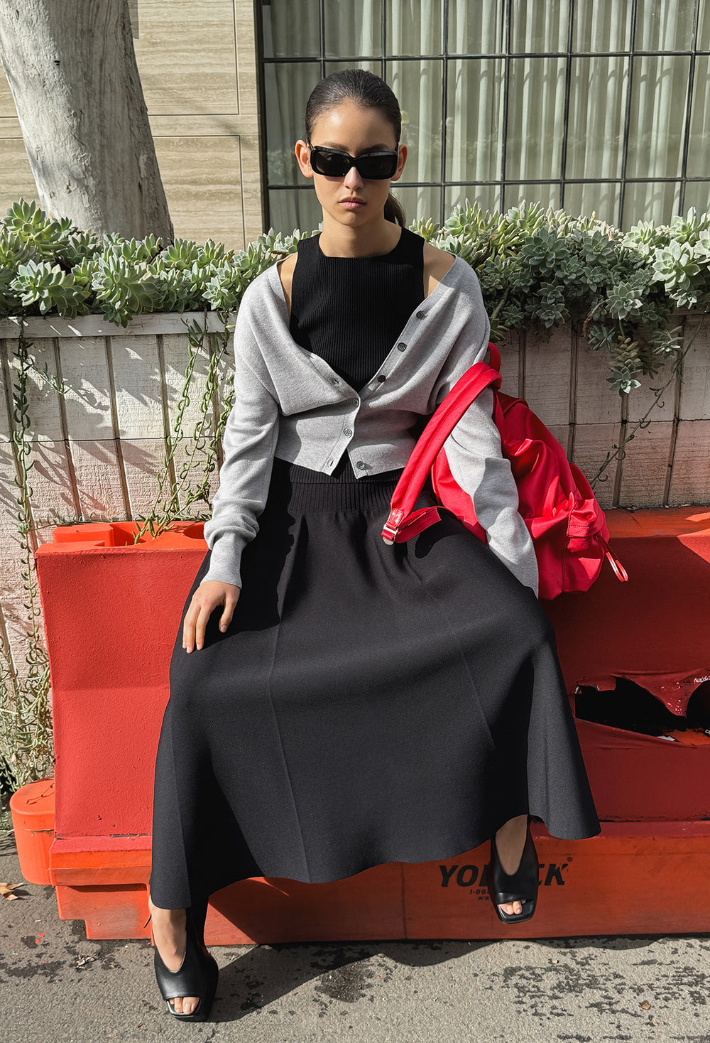 High-density Knit Top Black