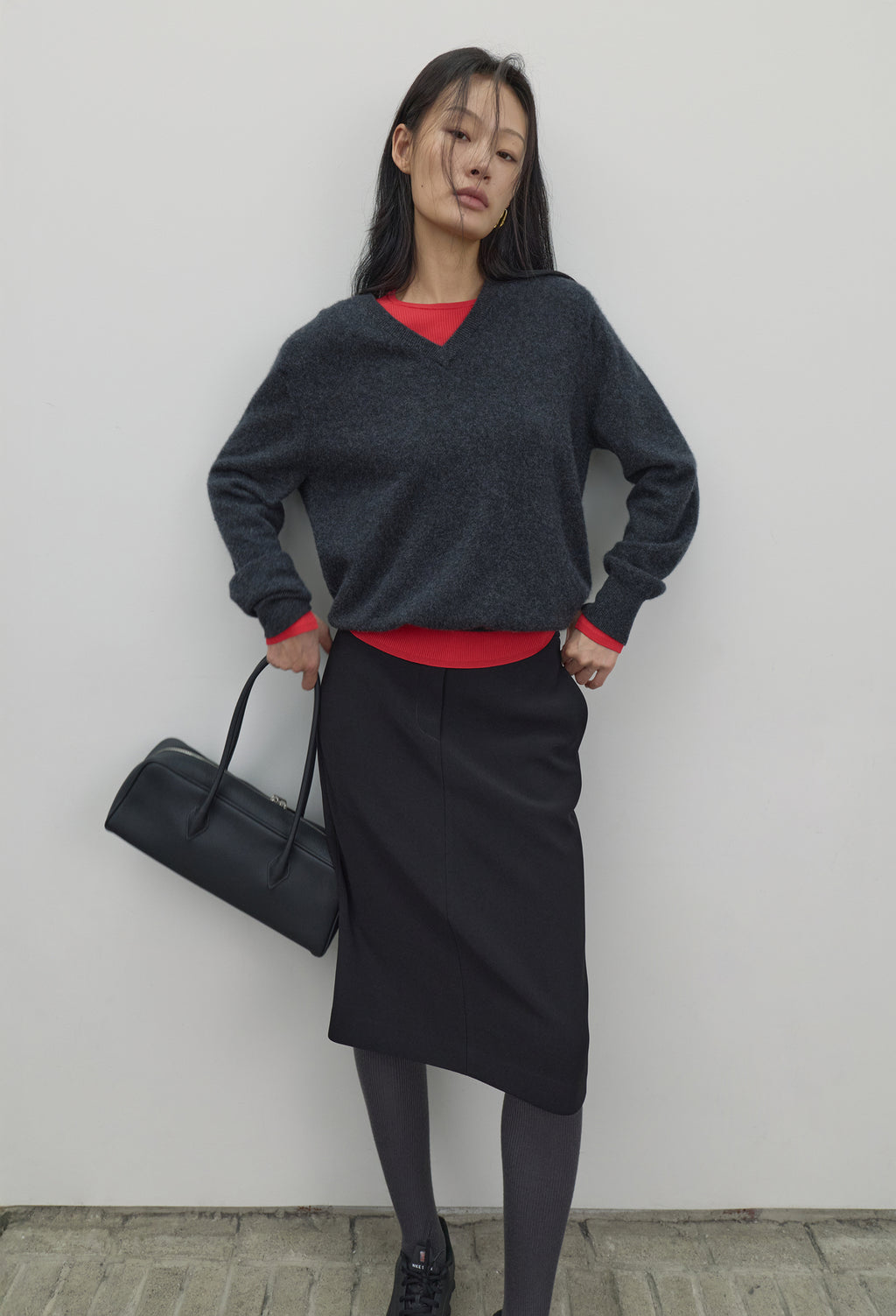 High-density Slim-Fit Skirt Black