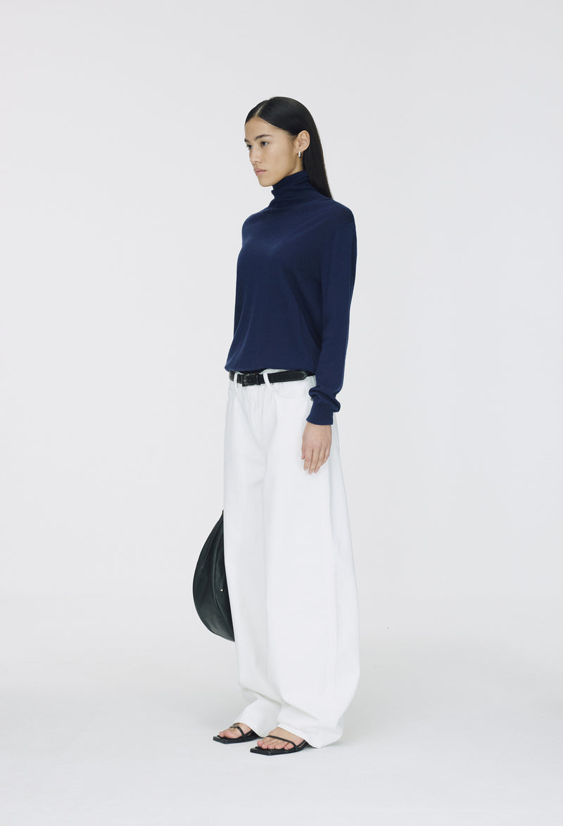 Washable Wool 100 Polar Knit Navy