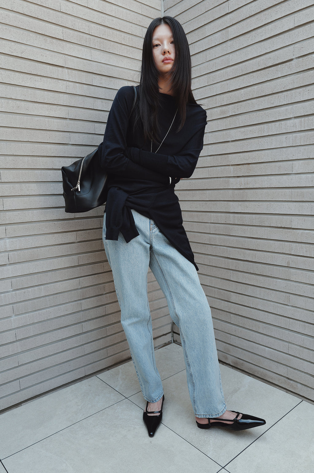 Washable 100% Wool Pullover Navy