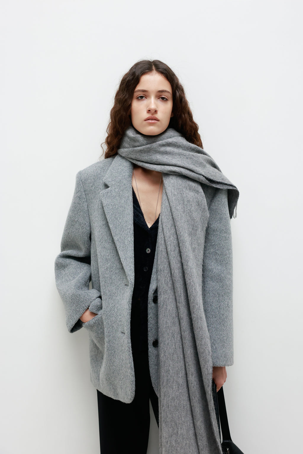 Combi Lambswool Muffler Gray