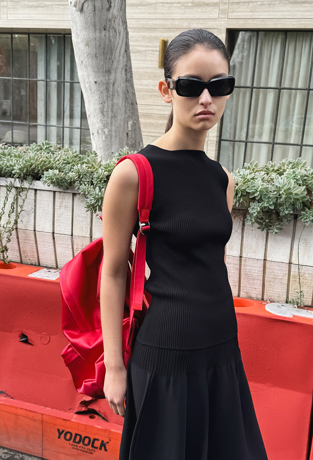 High-density Knit Top Black