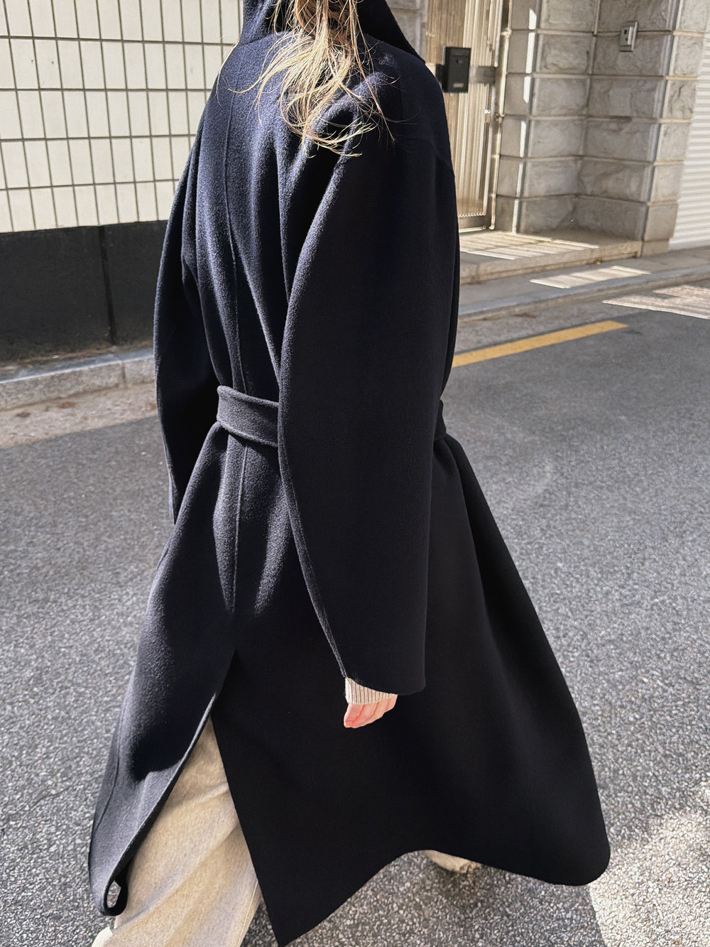 Superior Cashmere Coat Dark Navy