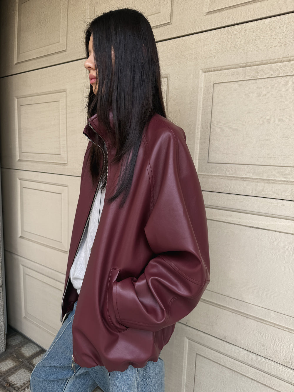 Real Lamb Minimal Jumper Burgundy