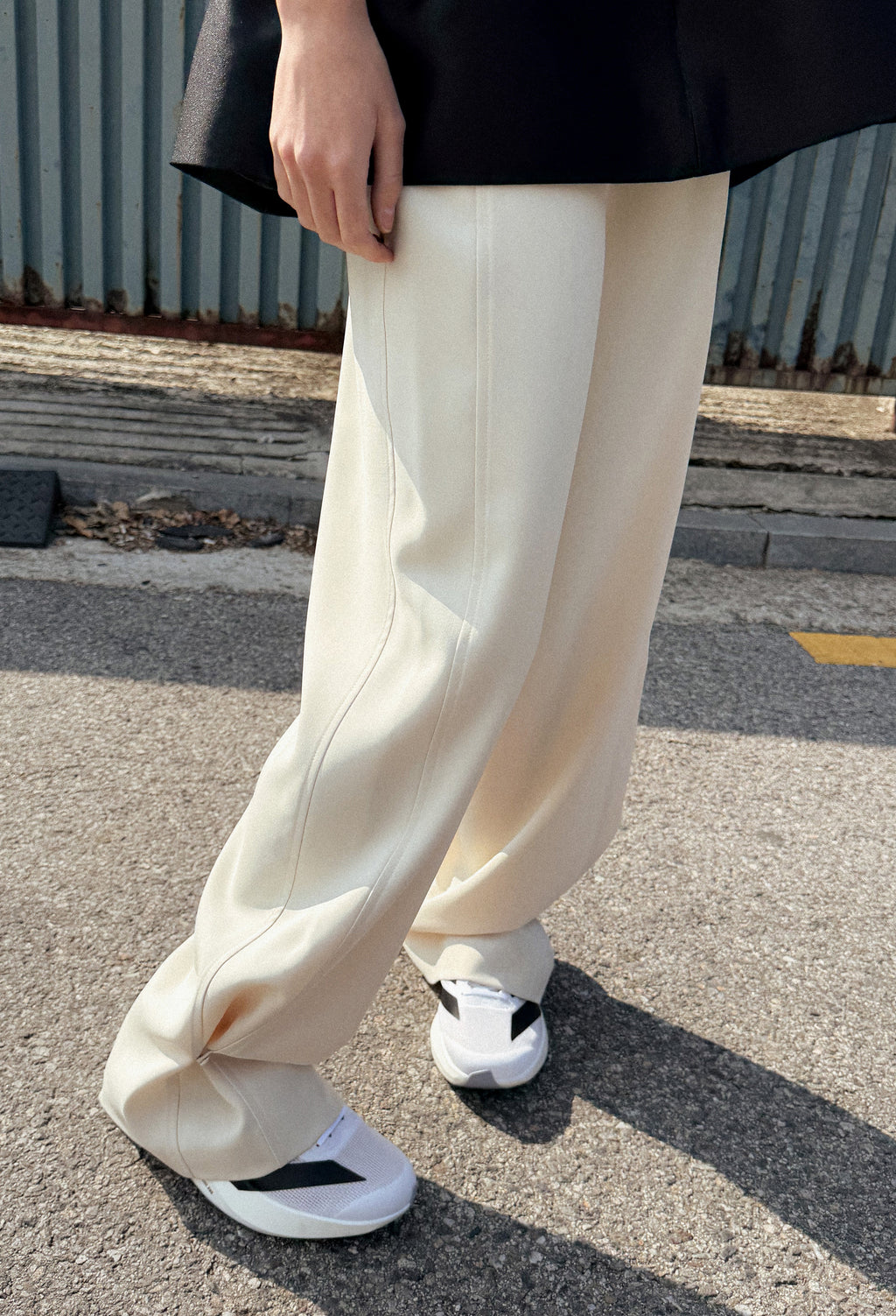 Two-Way Straight Pants Ivory