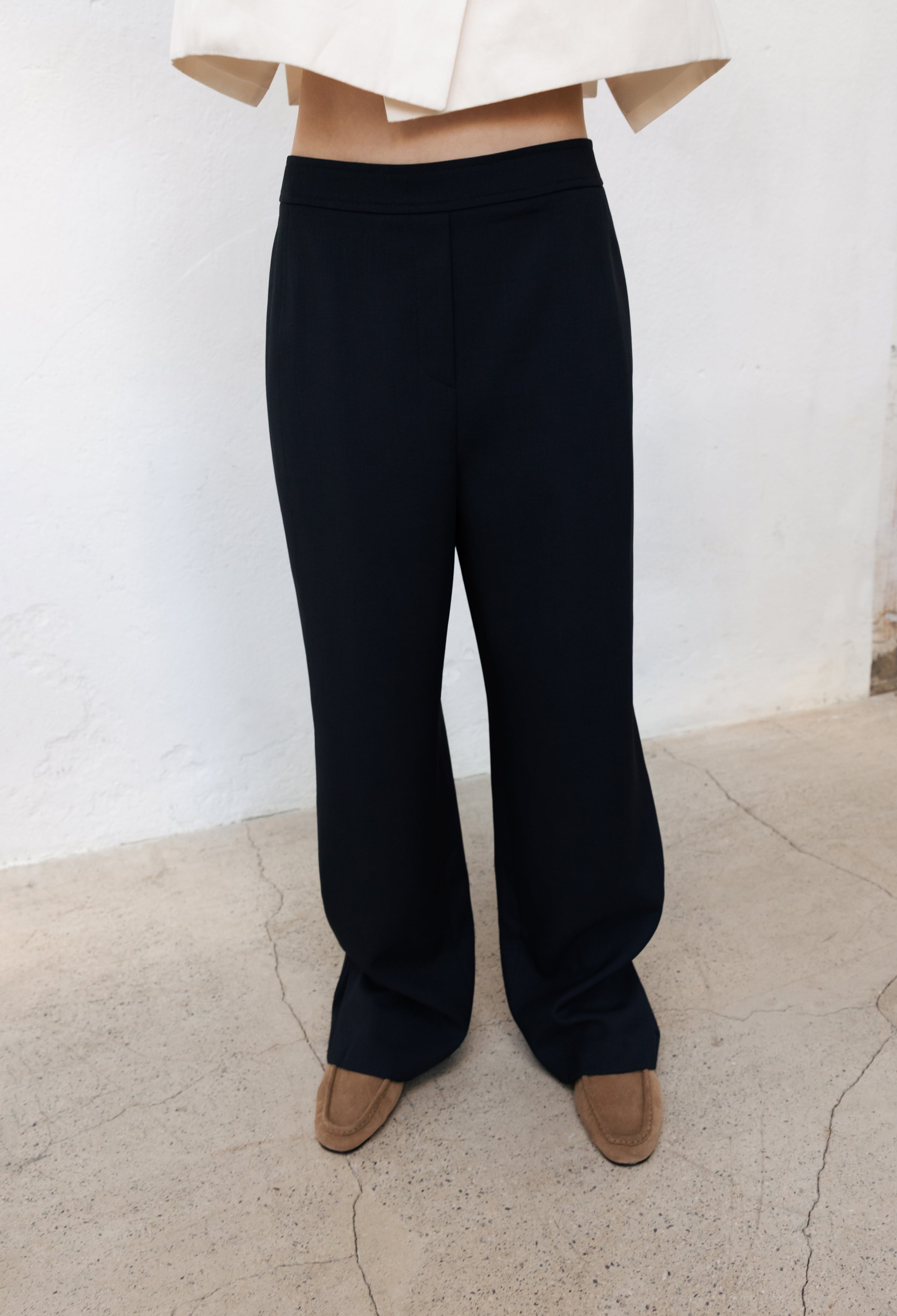 Two-Way Stretch Straight Pants Dark Navy