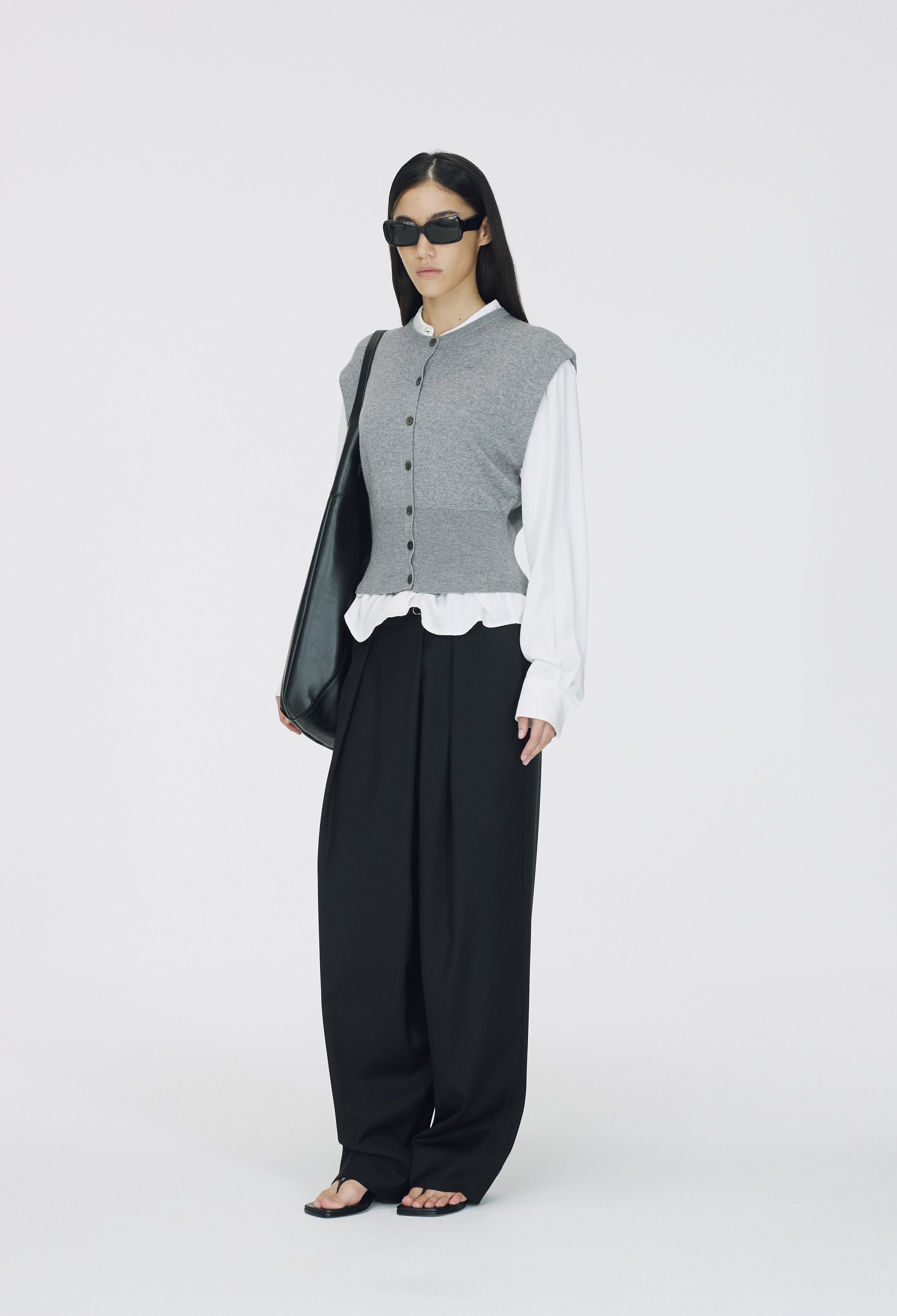 Wool Wrap Trousers Black