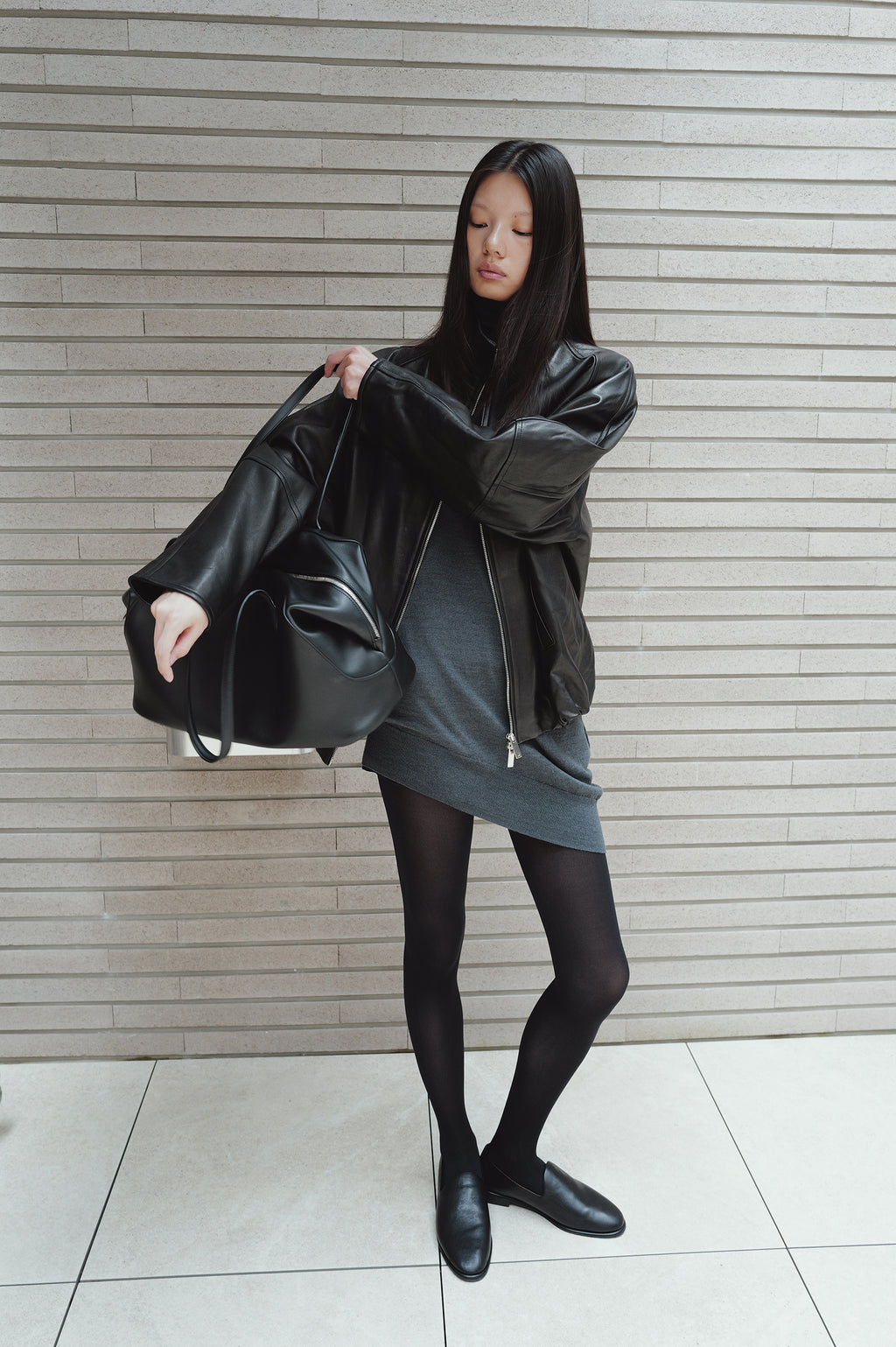 Real Lamb Minimal Jumper Black