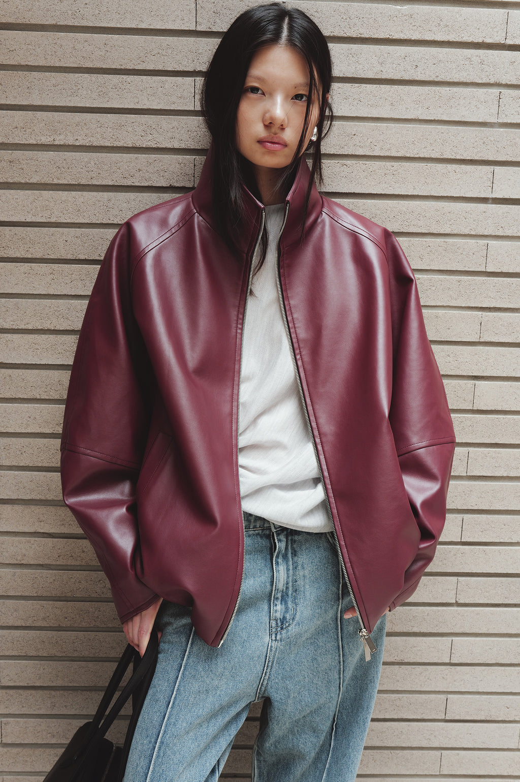 Real Lamb Minimal Jumper Burgundy