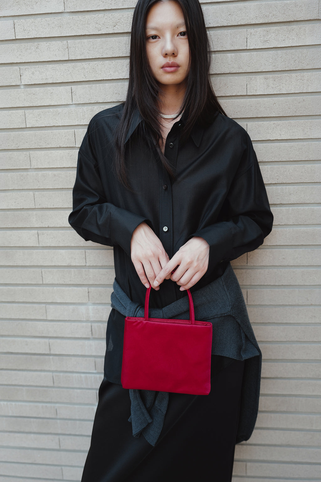 Belted Sheer Shirt Black