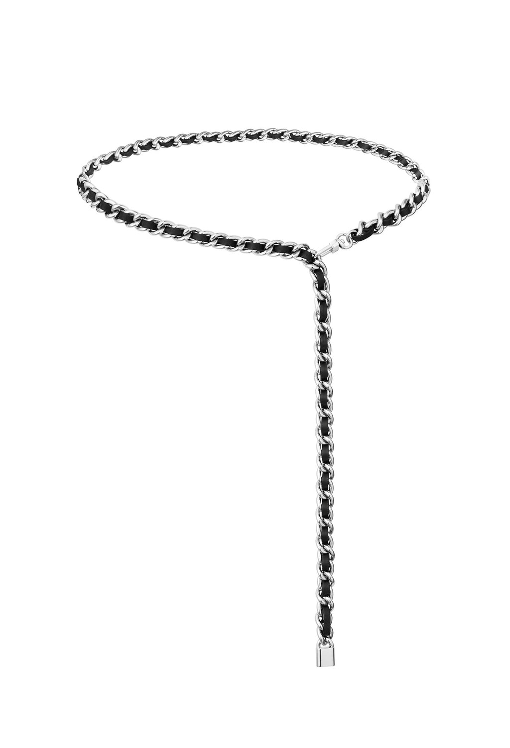 Rock Chain Belt Black Silver