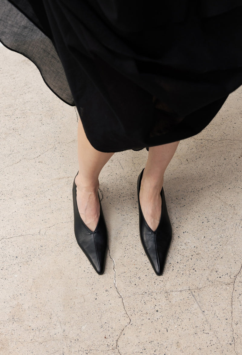 Classic Pointed Wedge Heel Black