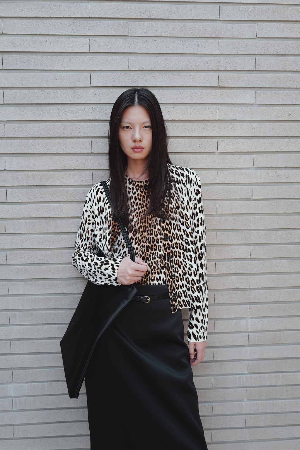 Leopard knit cardigan