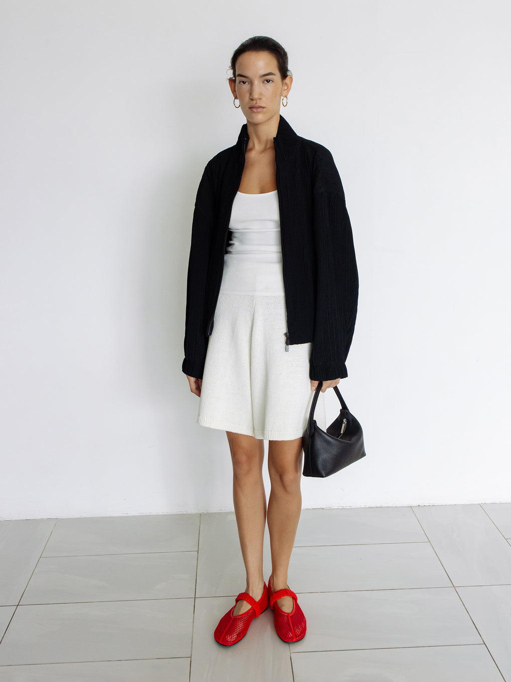Cotton Knit Shorts Ivory