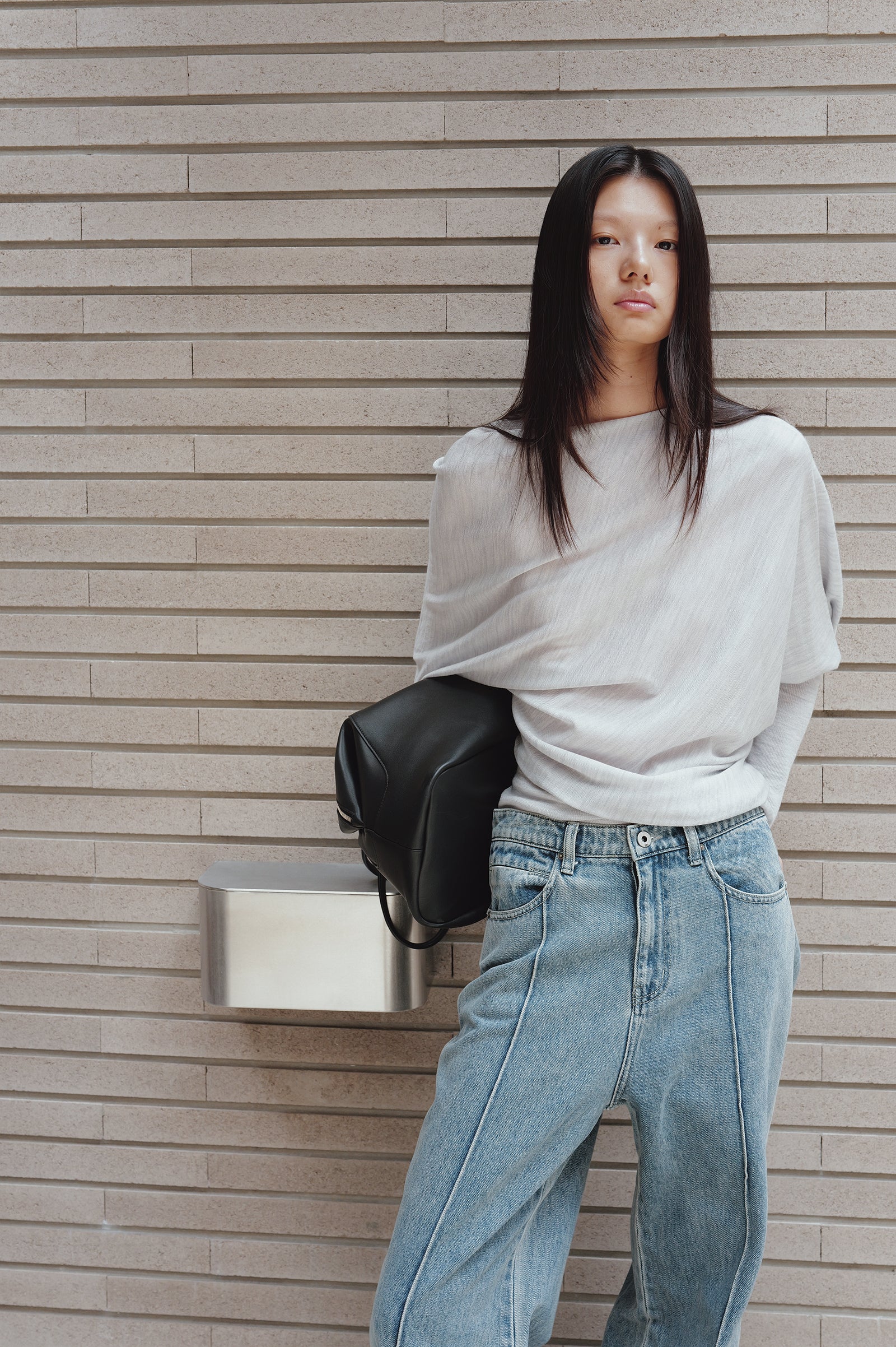 Washable 100% Wool Pullover Light Gray