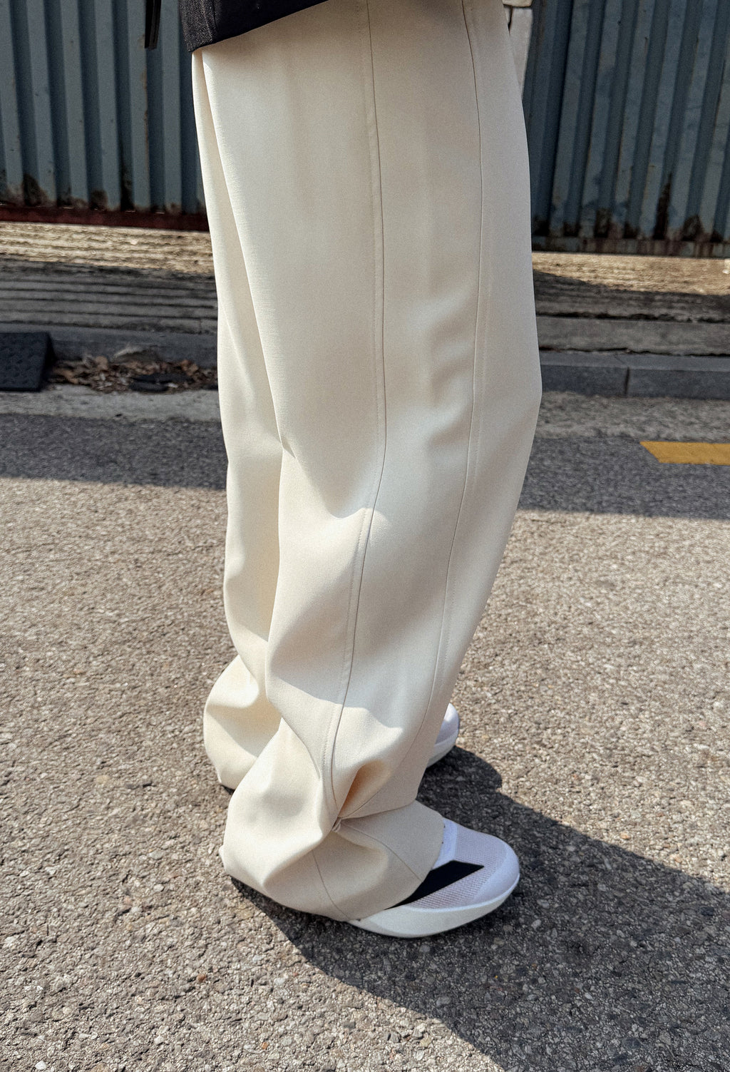 Two-Way Straight Pants Ivory