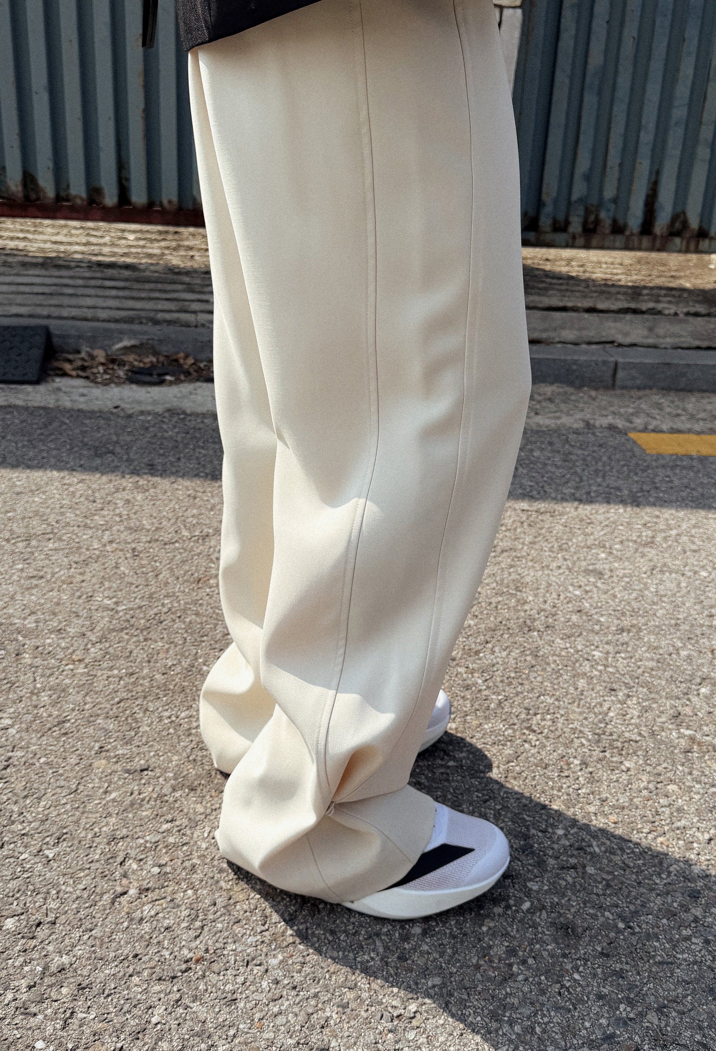 Two-Way Straight Pants Ivory