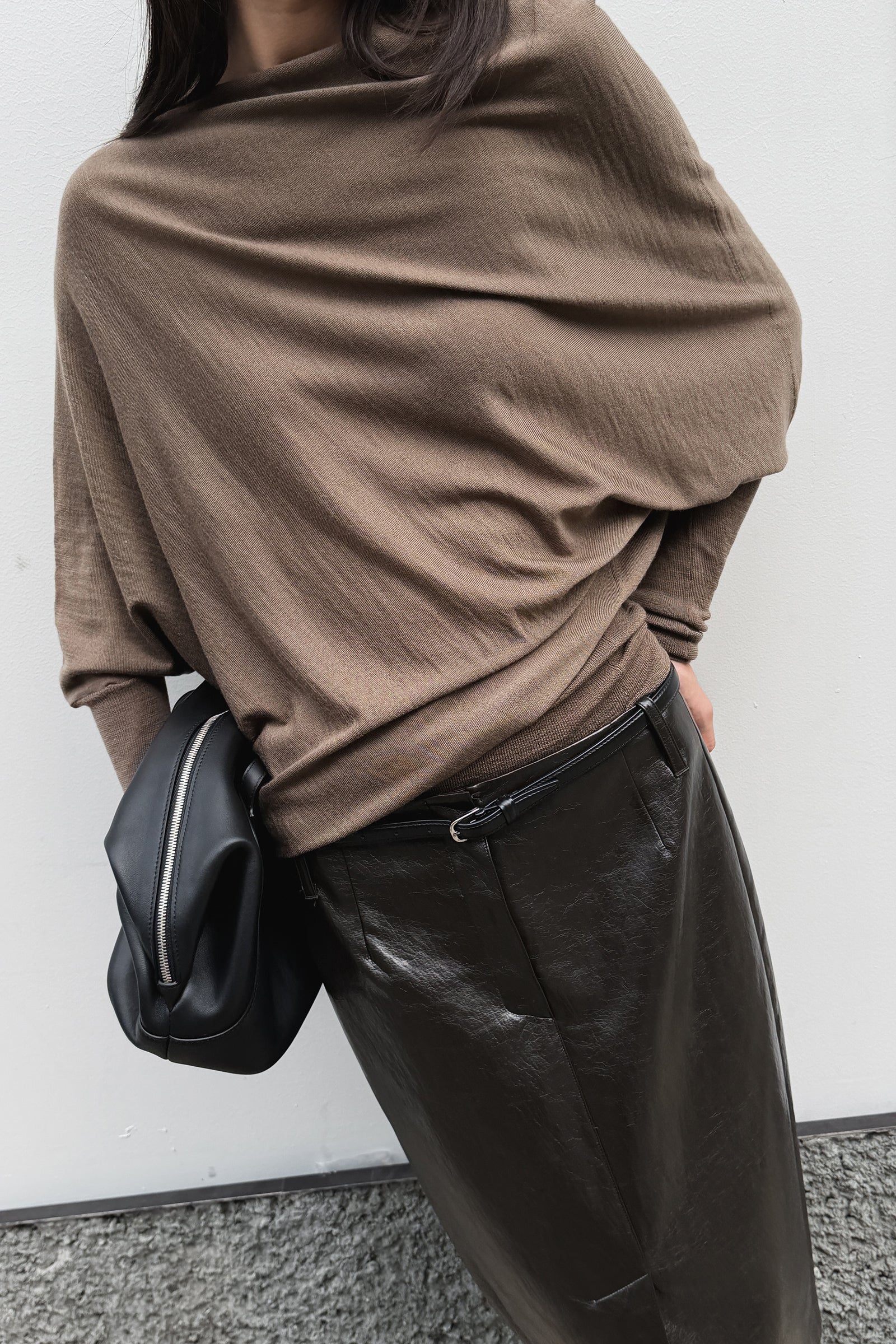 Washable 100% Wool Pullover Taupe