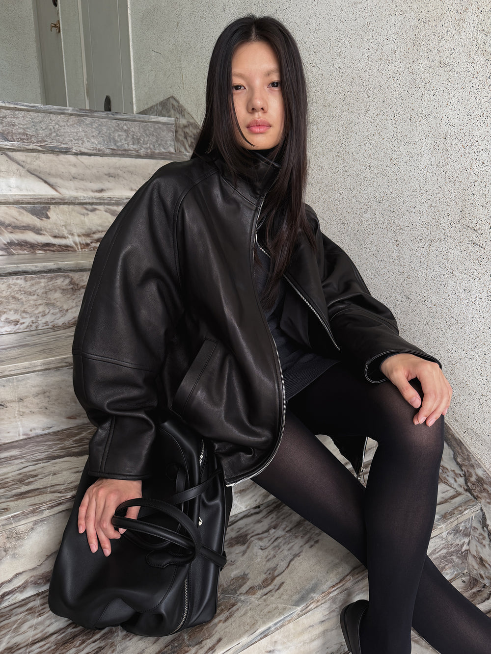 Real Lamb Minimal Jumper Black