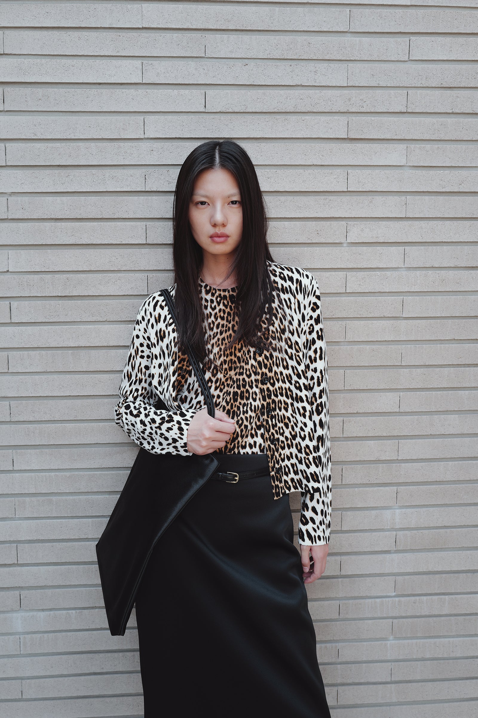 Leopard knit pullover
