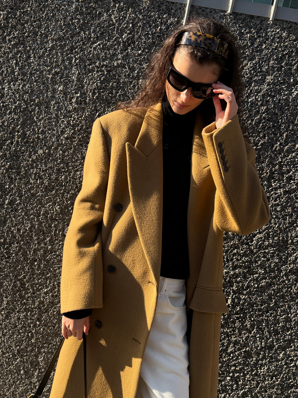 Double Tailored Long Coat Camel