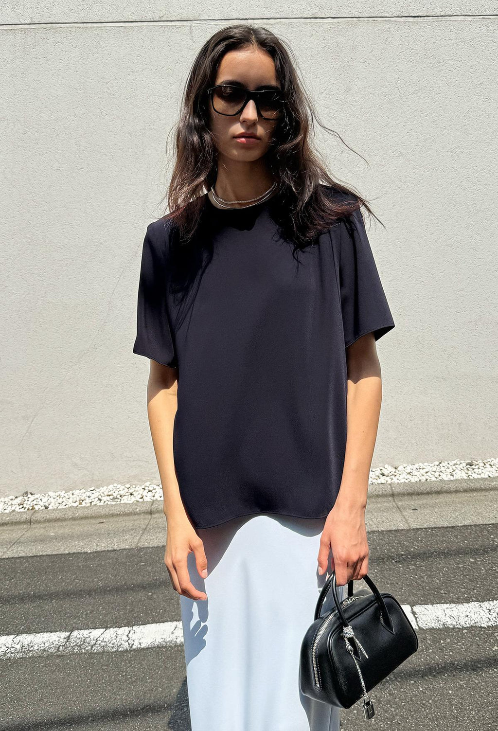 25SS 썸머 루 블라우스 네이비