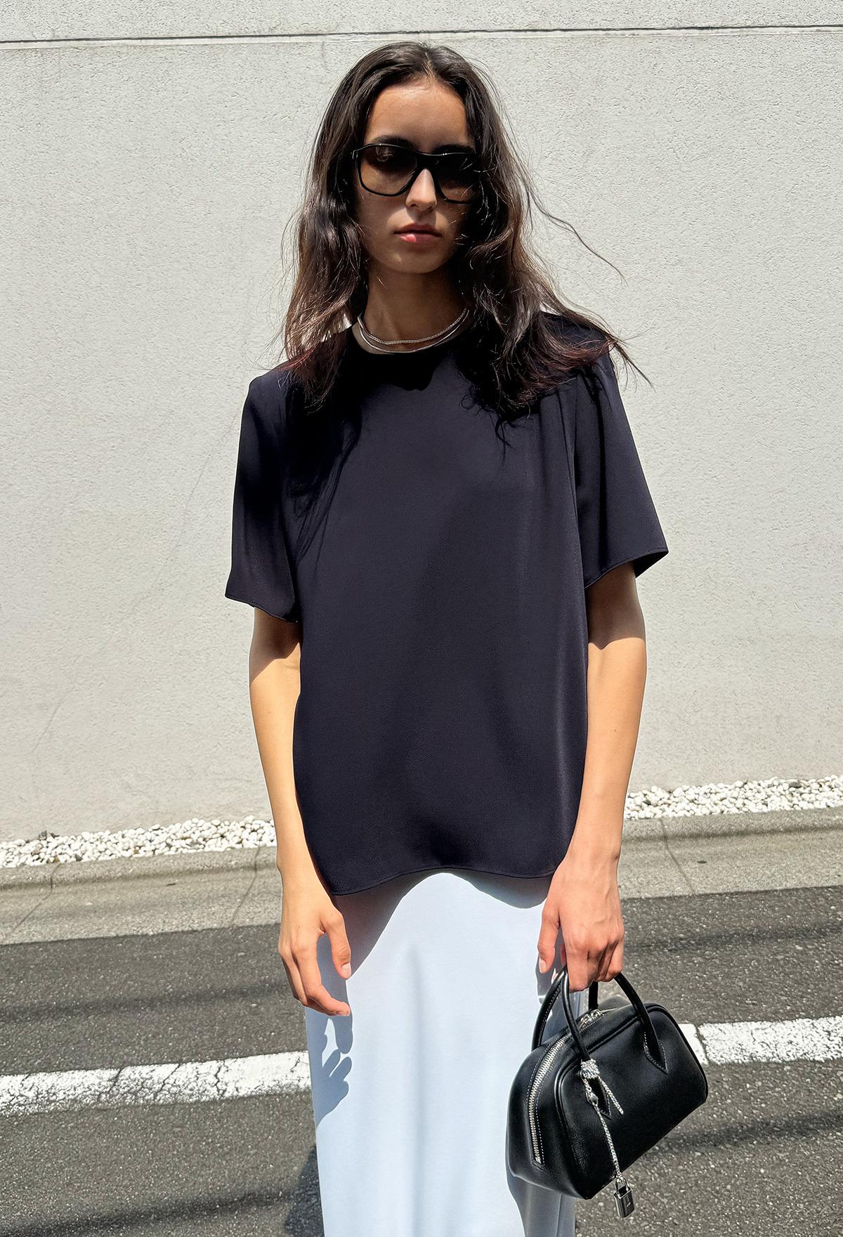 25SS 썸머 루 블라우스 네이비