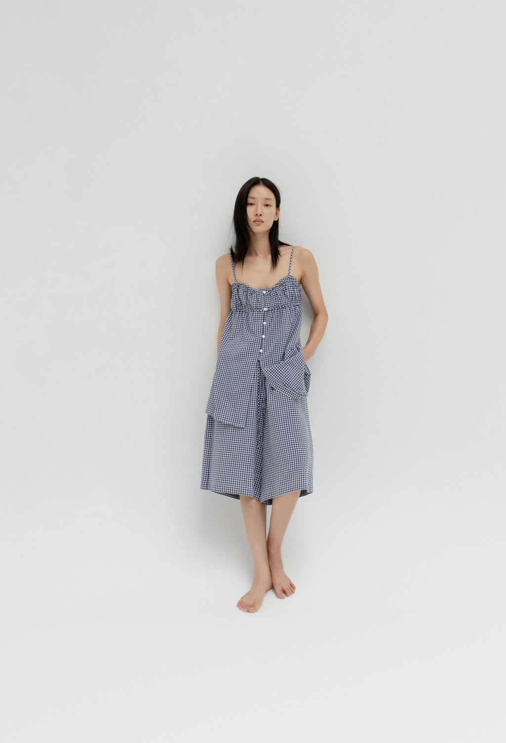 모던체크 파자마 팬츠 네이비