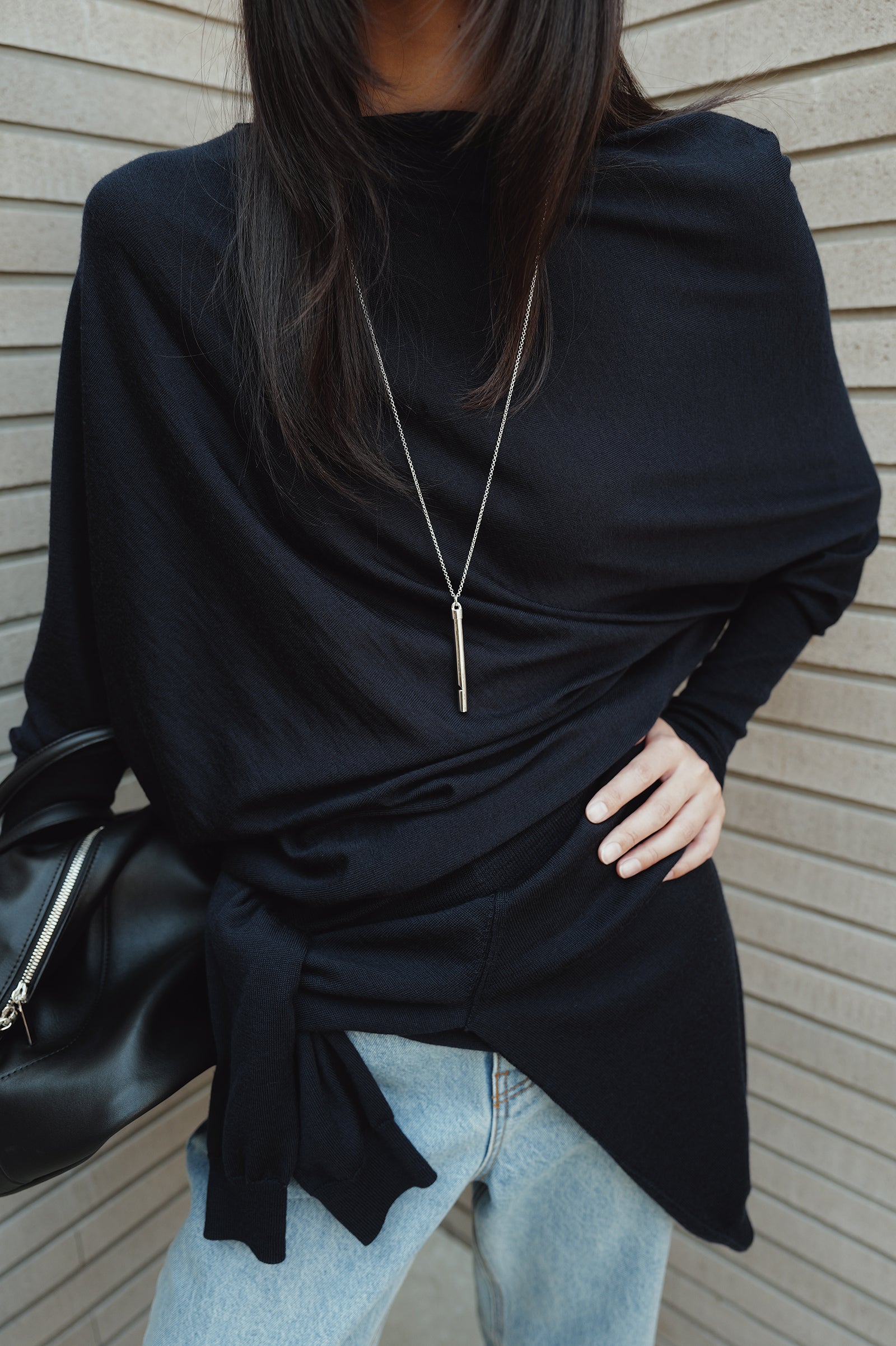 Washable 100% Wool Pullover Navy