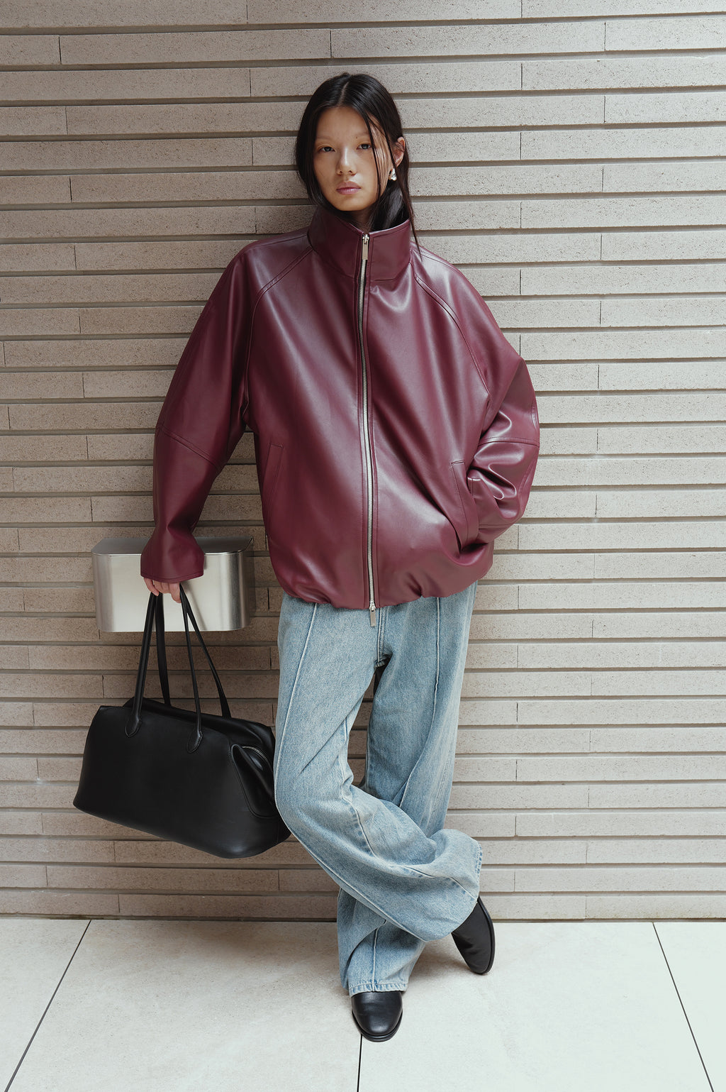 Real Lamb Minimal Jumper Burgundy