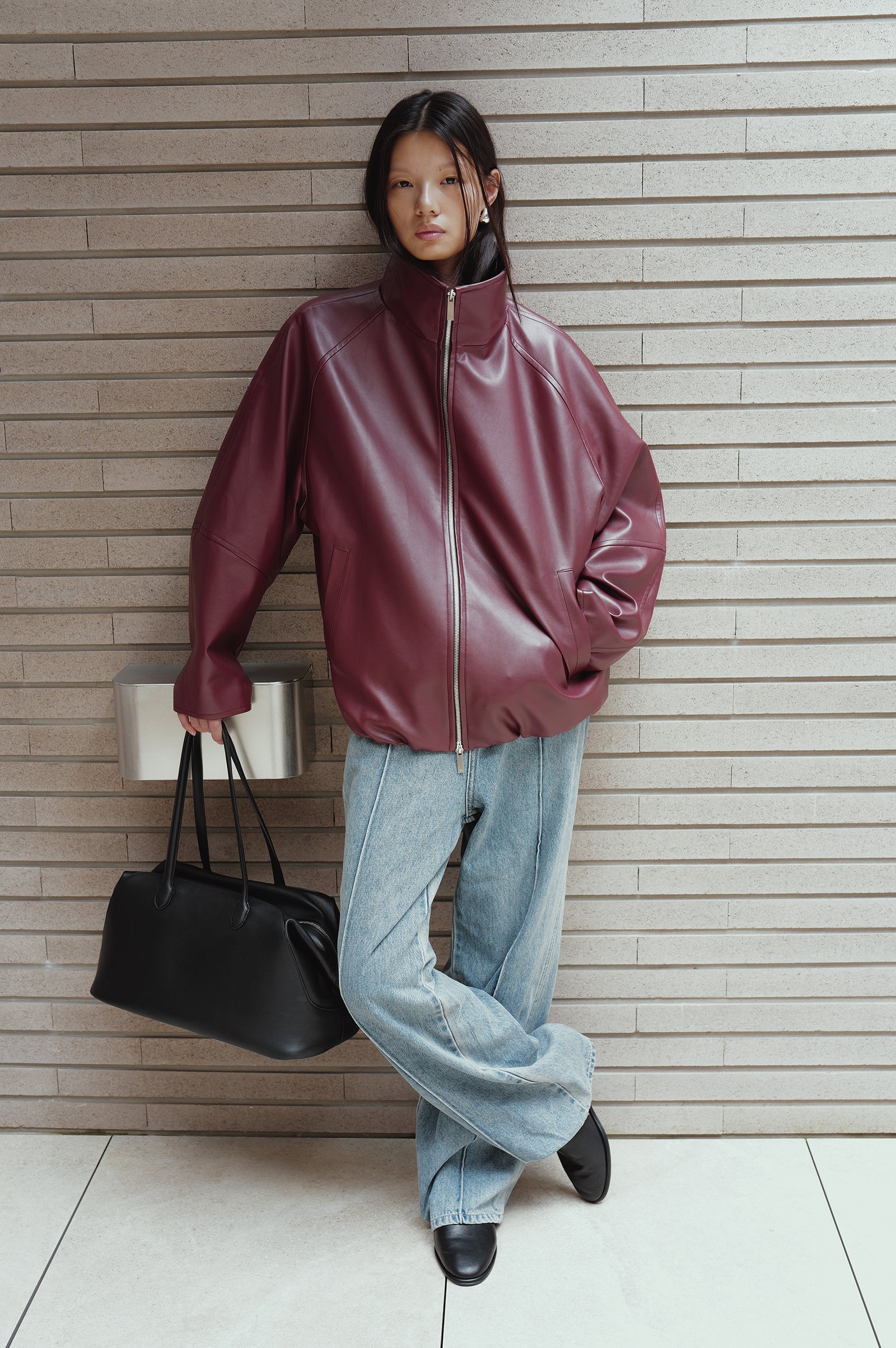 Real Lamb Minimal Jumper Burgundy