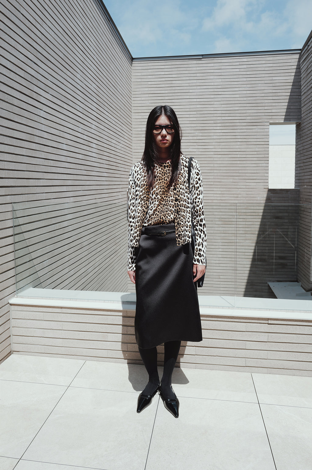 Leopard knit cardigan