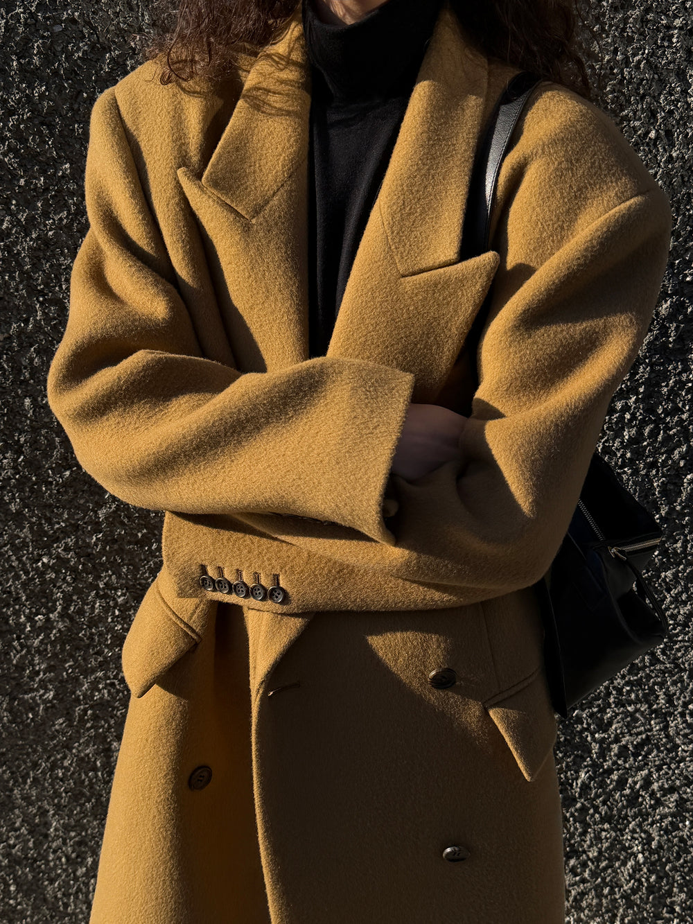 Double Tailored Long Coat Camel
