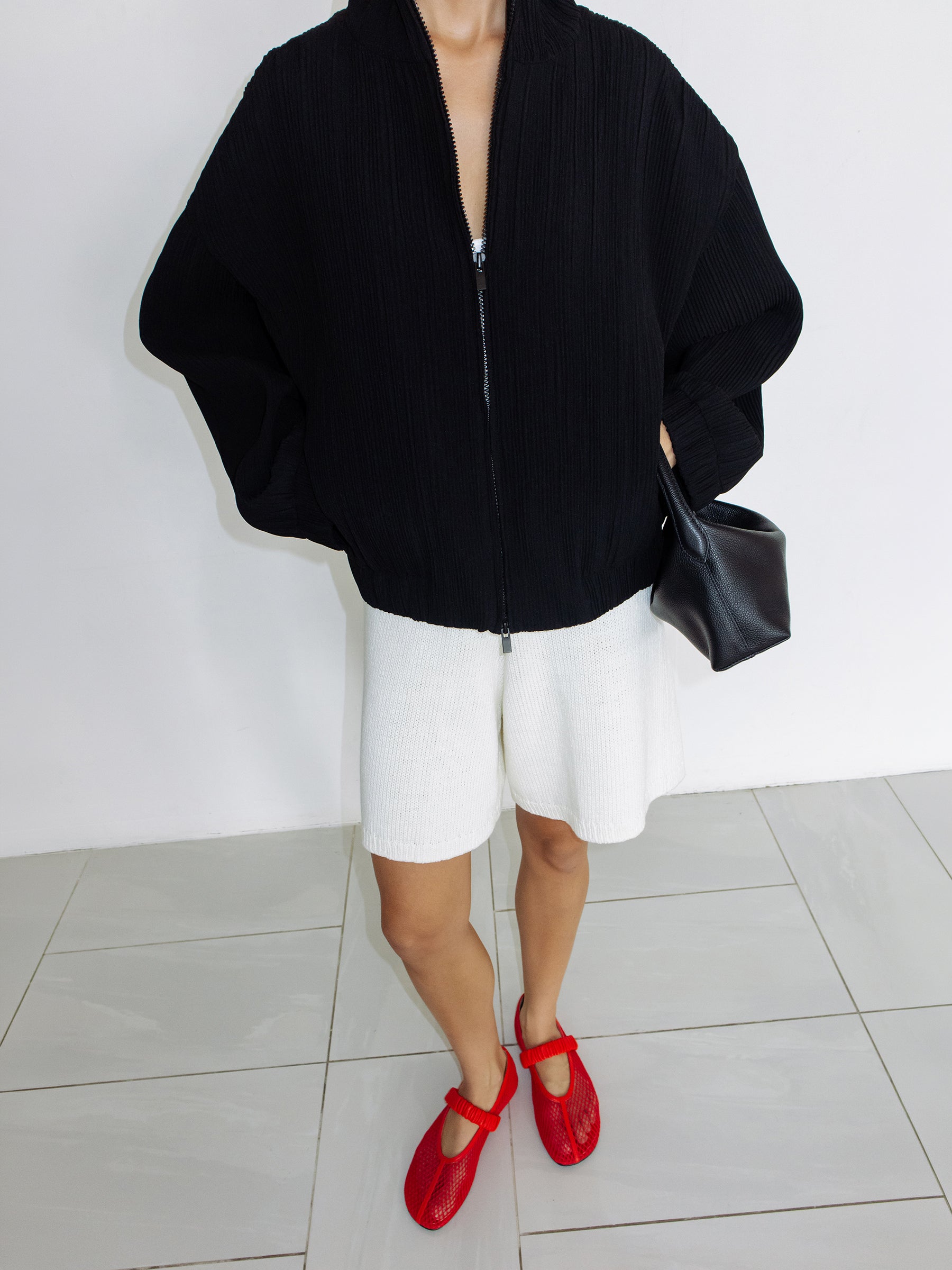 Cotton Knit Shorts Ivory
