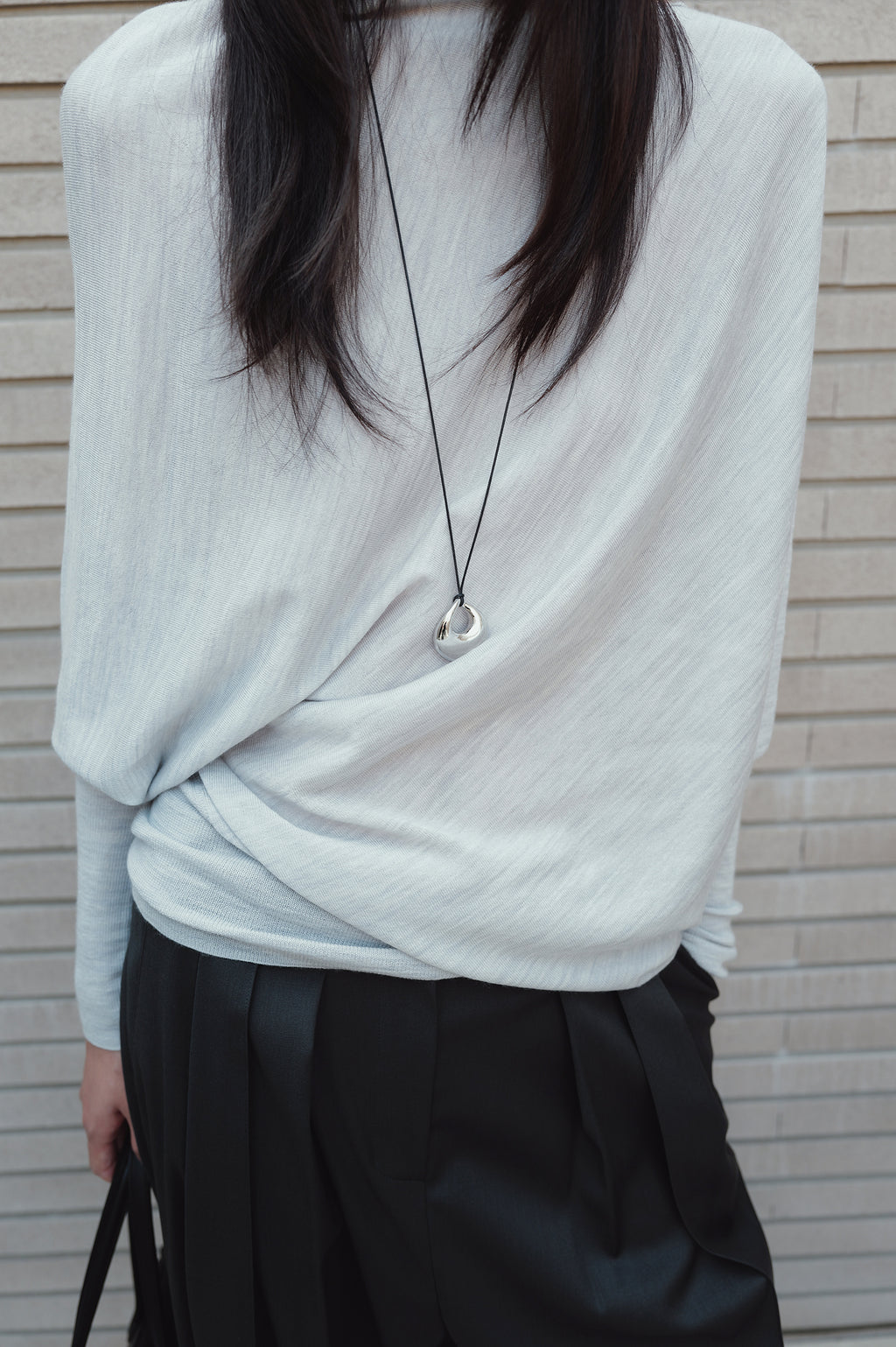Washable 100% Wool Pullover Light Gray