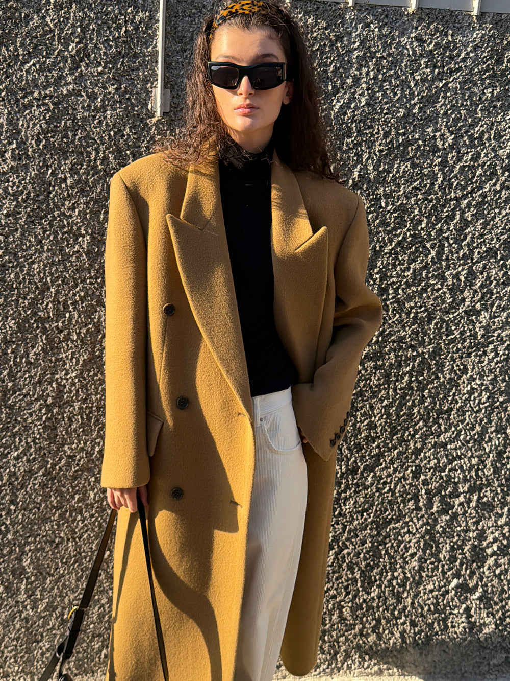 Double Tailored Long Coat Camel